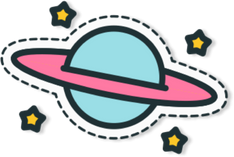 Planet Saturn Sticker